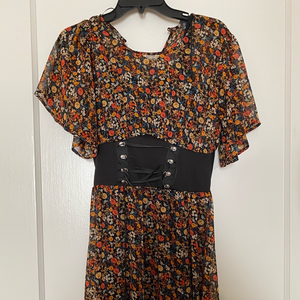 Primark mini, lace up corset dress